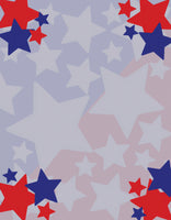 American Stars - Patriotic Paper - 50 Sheets - 8.5 x 11 - Flag Stationery (4th of July Paper)