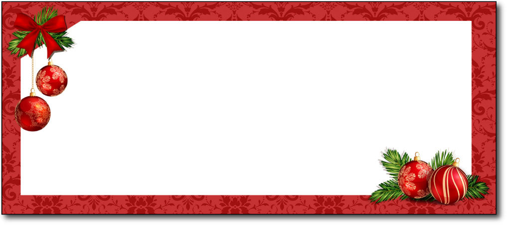 Christmas Envelopes - Red Bulbs - (#10 Envelopes)