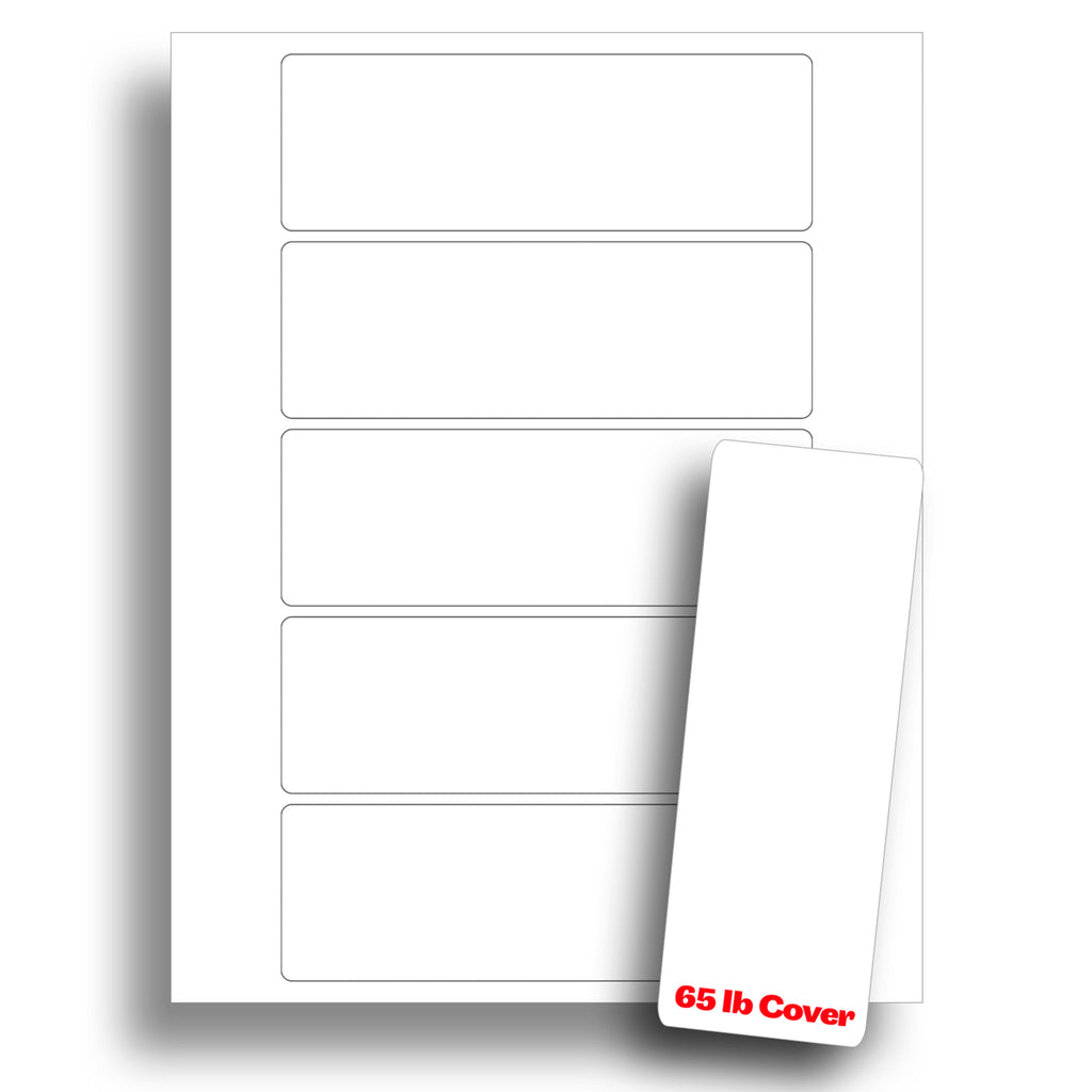 Printable Blank Bookmarks - White | Matte - (65lb Cover) - 2" x 6" - 5 Per Page