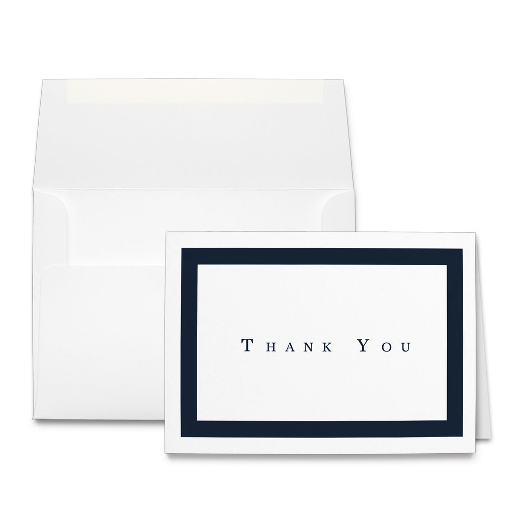 Formal Navy Thank You Cards & Envelopes