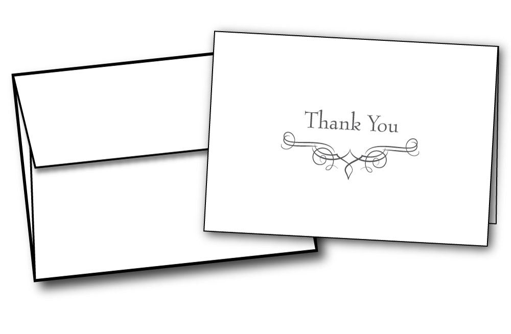 simple business wedding professional thank you note cards envelopes