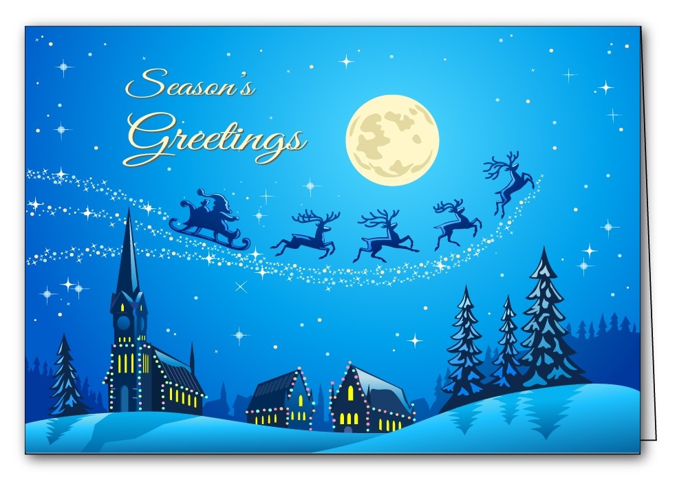 christmas night christmas xmas holiday cards merry christmas & happy new year cards