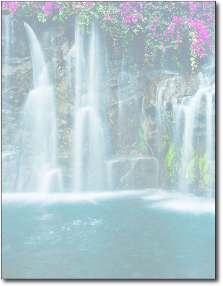 waterfall Stationery, measure(8 1/2" x 11"), compatible with inkjet and laser