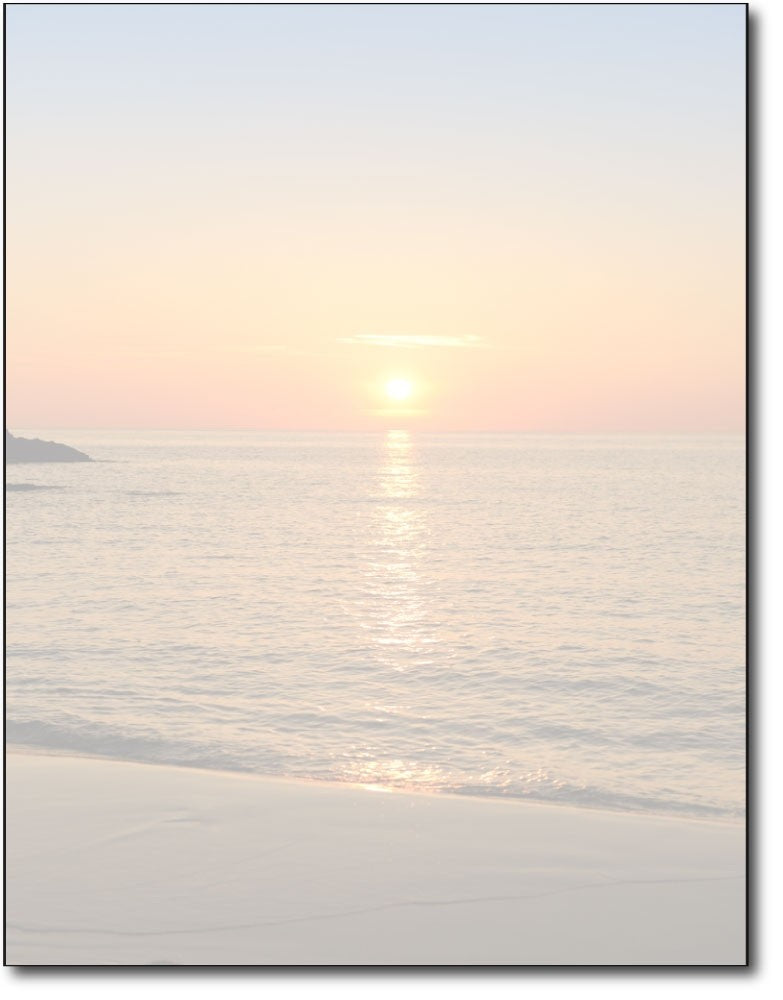 ocean sea beach sunset Stationery, measure(8 1/2" x 11"), compatible with inkjet and laser