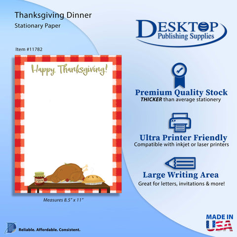 Thanksgiving Dinner - Fall Stationery - 70lb Text