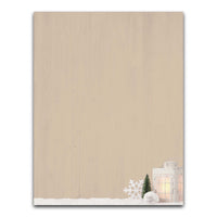 Lantern Over Snow - Holiday Letterhead - 70lb Text