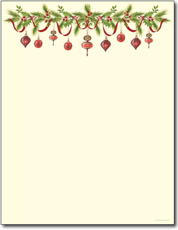 70lb Grandmas Ornaments Letterhead Sheets measure 8 1/2" x 11".