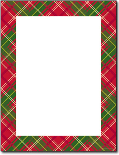 50lb Country Plaid Letterhead Sheets,  measure (8.5 X 11) , compatible with inkjet and laser
