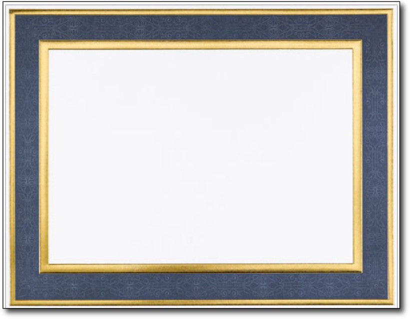 65lb Navy Foil Frame Certificates, measure (8 1/2" x 11") ,compatible with copier, inkjet and laser, matte both sides