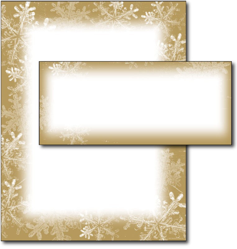 Frosted Holiday Wishes Letterhead & Envelopes - 40 Sets, compatible with inkjet and laser