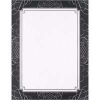 Black and Silver Scrolls Letterhead - 80 Sheets