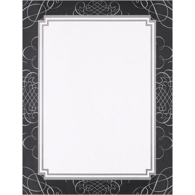 Black and Silver Scrolls Letterhead - 80 Sheets