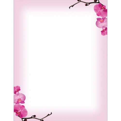 Pink Orchids Letterhead - 80 Sheets