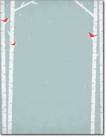 50lb Birch Tree Silhouette Stationery, measure(8 1/2" x 11"), compatible with inkjet and laser