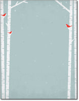 50lb Birch Tree Silhouette Stationery, measure(8 1/2" x 11"), compatible with inkjet and laser