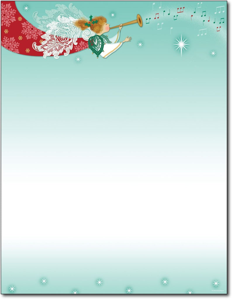 50lb Herald Angel Christmas Paper, measure (8 1/2" x 11") , compatible with copier, inkjet and laser, matte both sides