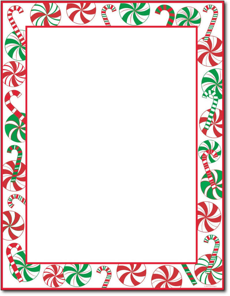 50lb Peppermints Party Holiday Paper, measure (8 1/2" x 11") , compatible  with copier, inkjet and laser, matte both sides
