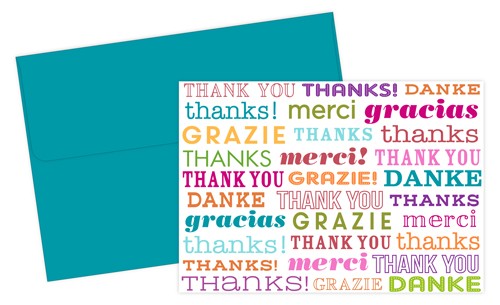 Type Set Thank You Note Cards & Envelopes Set