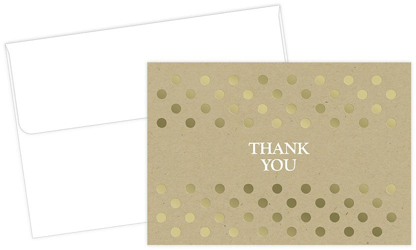 Kraft Thank You Card Sets - 50 Cards