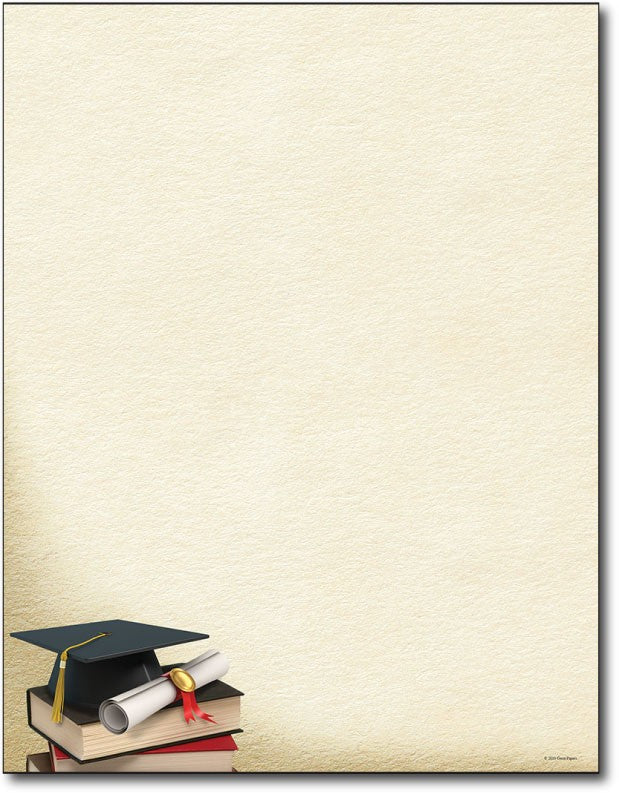 Grad Corner graduation Letterhead, measure(8 1/2" x 11"), compatible with inkjet and laser, 50lb text paper