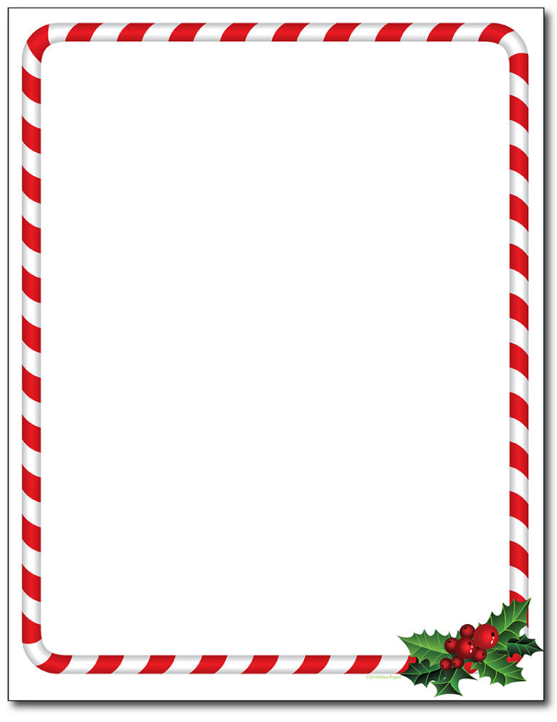 Candy Cane Holly Stationery