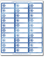 Shiny Blue Foil Snowflake Address Labels