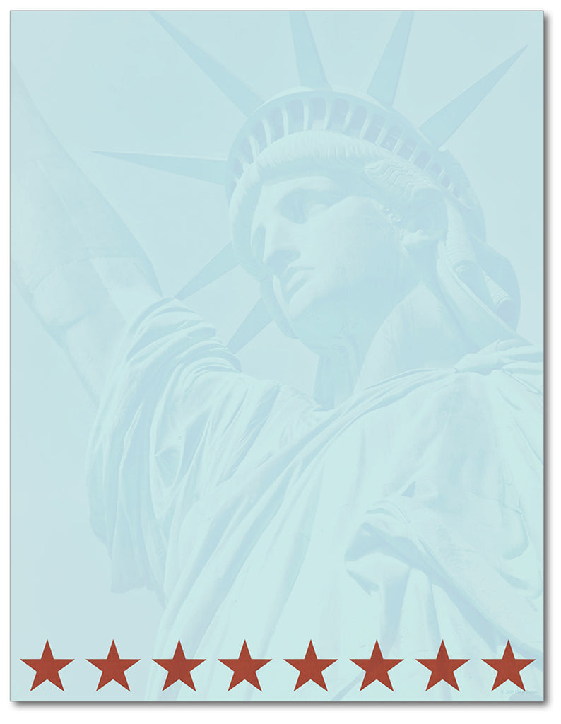 Patriotic Stationery - Lady Liberty - 60lb Text