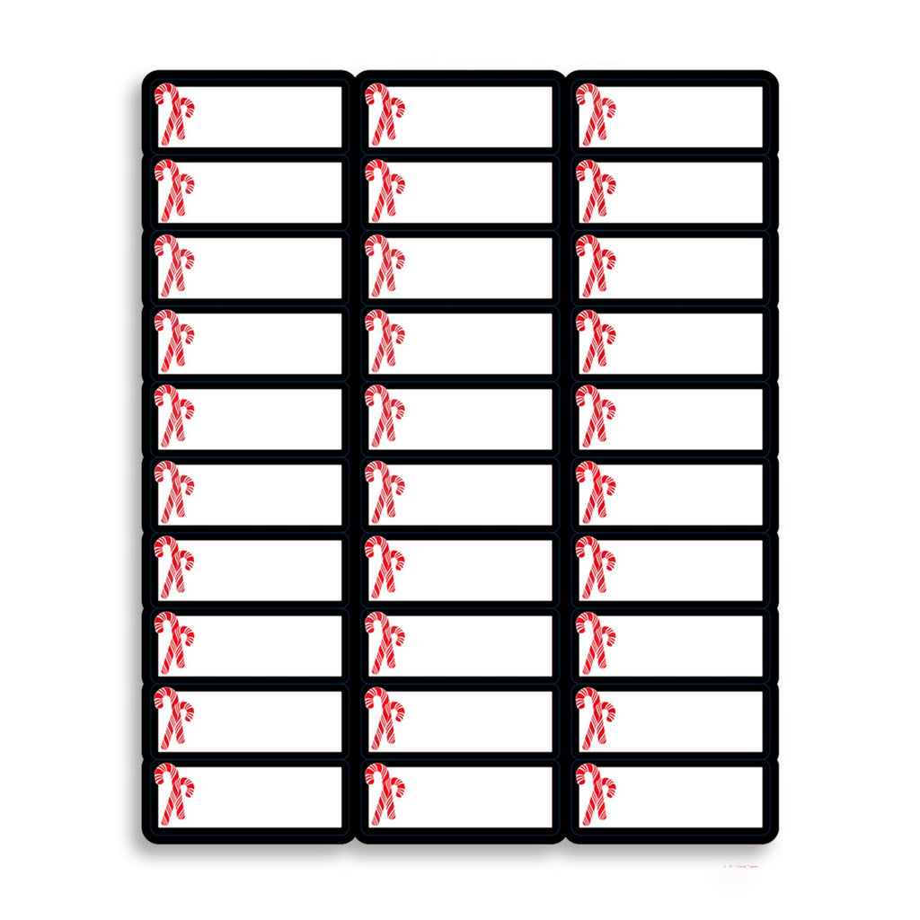 Candy Cane Red Address Labels