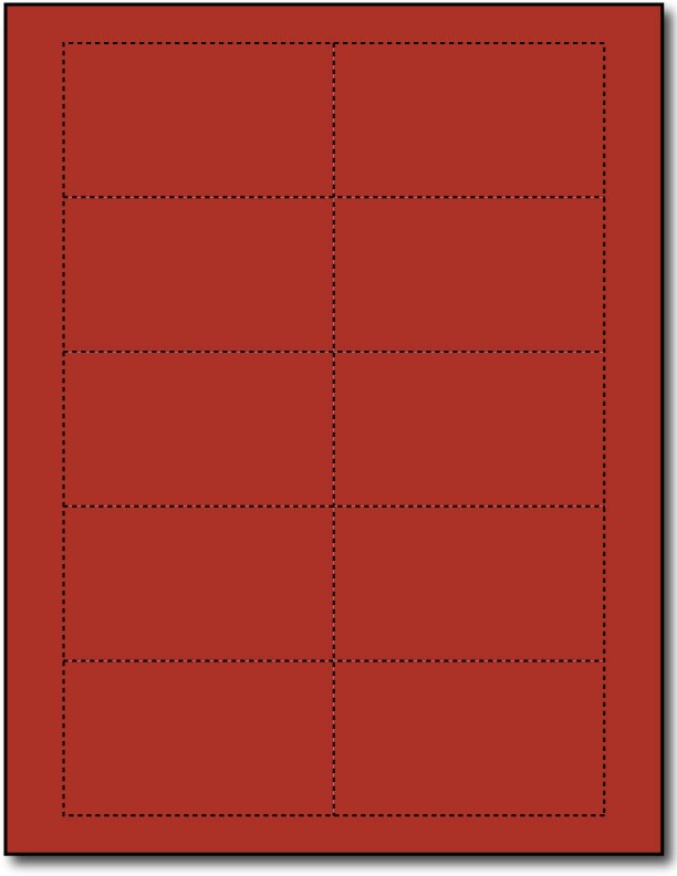 65lb Microperforated Holiday Red blank Business Cards.