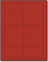 65lb Microperforated Holiday Red blank Business Cards.