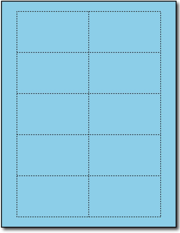 65 lb Bright Blue Business cards , measure (3 1/2" x 2") , compatible with copier, Inkjet and laser, Matte Both sides