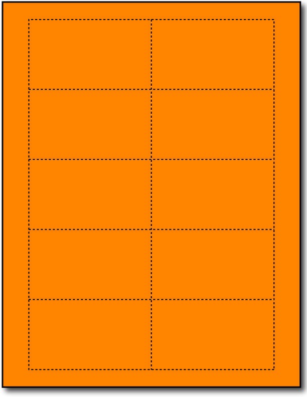 Stockroom Plus 50 Sheets 500 Cards A4 Size Orange Printable Business Card Sheets 3.5 x 2 in