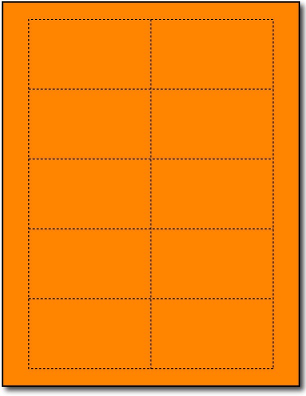 65 lb Bright Orange cards , measure (3 1/2" x 2") , compatible with copier, Inkjet and laser, Matte Both sides