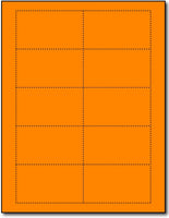 65 lb Bright Orange cards , measure (3 1/2" x 2") , compatible  with copier, Inkjet and laser, Matte Both sides
