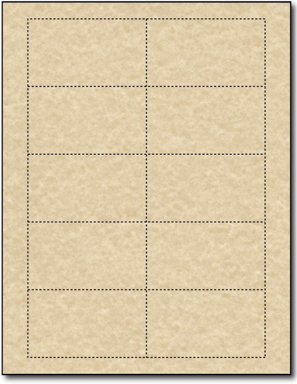 65lb Microperforated Brown Parchment Business Cards - printable on both sides