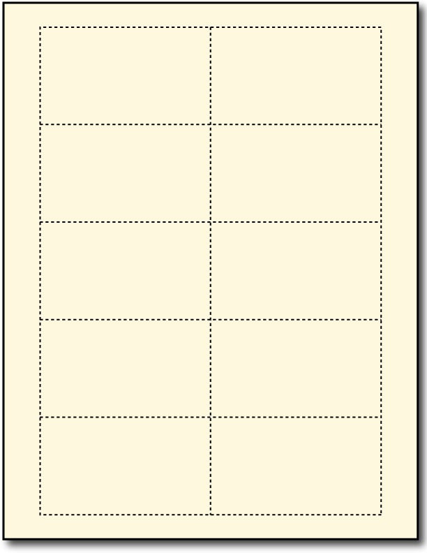80lb Linen Cream Business Cards measure 3 1/2" x 2", linen both sides.