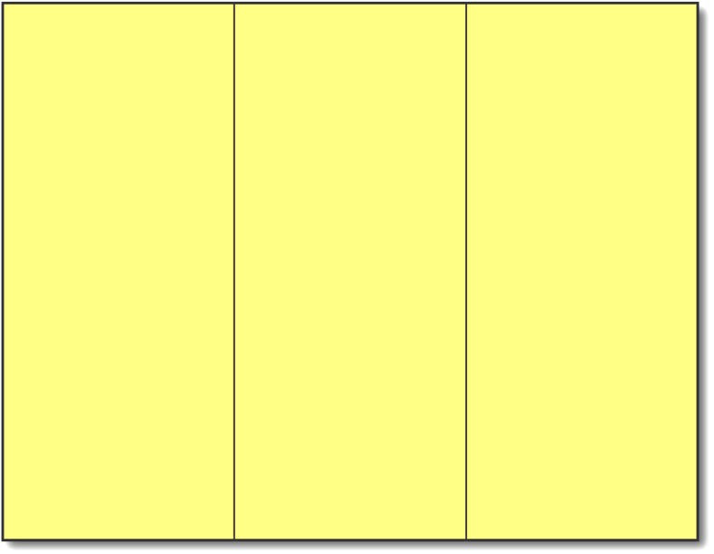 90lb Yellow Tri-fold Brochures measure 8 1/2" x 11", compatible with Inkjet, Laser, and Copier