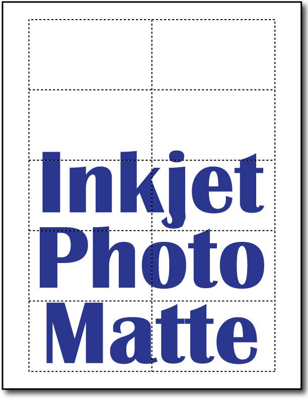 90lb Microperforated Inkjet Photo Matte Business Cards measure 8 1/2" x 11".