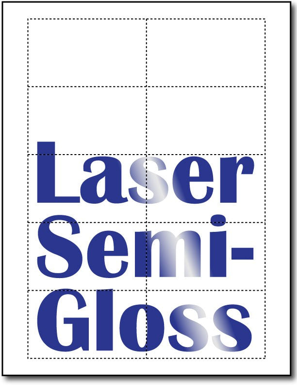 80lb Microperforated Laser Semi-Gloss Business Cards measure 3 1/2" x 2".