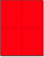 4 Microperforated Rocket Red Postcards on an 8 1/2" x 11" Sheet.