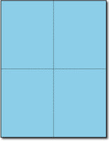 Brigtht Blue 4-Up Postcards, measure (4 1/4" x 5 1/2") , compatible  with copier, Inkjet and laser, Matte Both sides