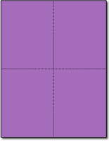 4 Microperforated Planetary Purple Postcards on an 8 1/2" x 11" Sheet.