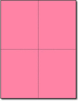 4 Microperforated Pink Postcards on an 8 1/2" x 11" Sheet.