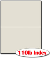 2 Microperforated Index Grey Postcards on an 8 1/2" x 11" Sheet.