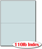 2 Microperforated Index Blue Postcards on an 8 1/2" x 11" Sheet.