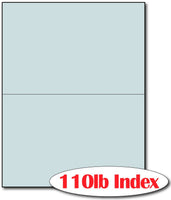 2 Microperforated Index Blue Postcards on an 8 1/2" x 11" Sheet.