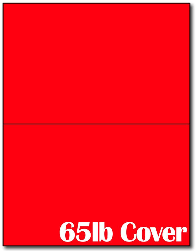 2 Jumbo Microperforated Bright Red Postcards on an 8 1/2" x 11" Sheet.