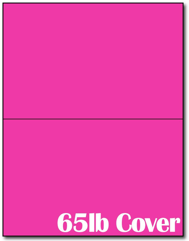 2  Jumbo Microperforated Bright Fuchsia Postcards on an 8 1/2" x 11" Sheet.