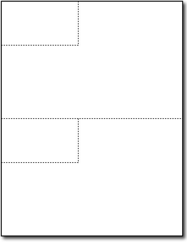 2 Jumbo Postcards, w/Tear-off Business Cards on a 8 1/2" x 11" Sheet.