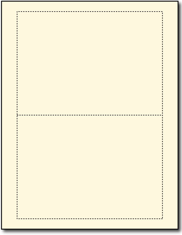 65lb Microperforated Blank Cream Postcards measure 5" x 7".